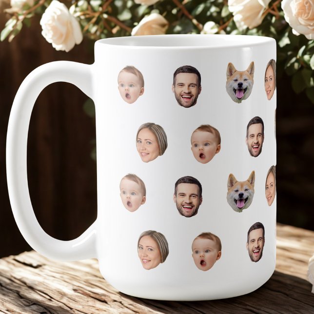 Family Mug, Custom Face Photo, 4 Photos Faces Coffee Mug (Creator Uploaded)
