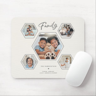 Family Multi Photo Collage Modern Personalised Mouse Mat