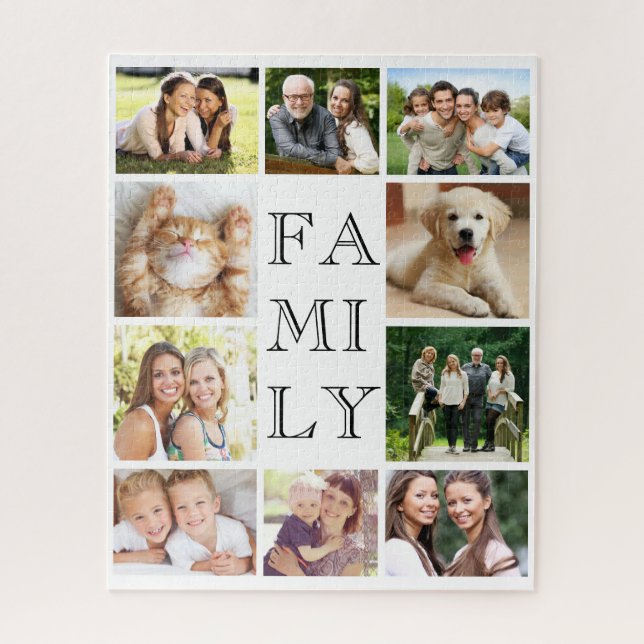 Family Multi-Photo Collage Personalised Jigsaw Puzzle (Vertical)