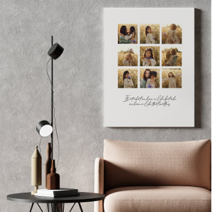 Family multi photo heart quote elegant stylish canvas print