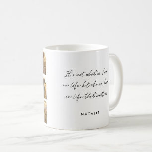 Family multi photo heart quote elegant stylish coffee mug
