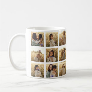 Family multi photo heart quote elegant stylish coffee mug