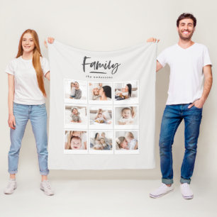 family multi photo photograph print fleece blanket