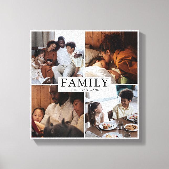 Family Multi Photo Simple Elegant Canvas Print (Front)