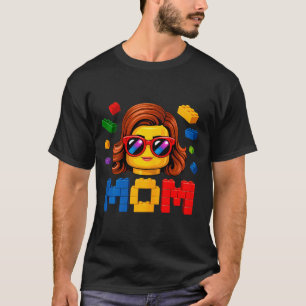 Family mum master builder building bricks blocks T-Shirt