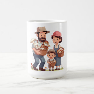 Family Mushroom Picking Together Coffee Mug