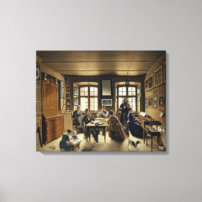Family Musical Concert in Basel (by Gutzwiller) Canvas Print (Front)