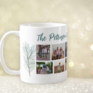 Family name 10 photo collage Merry Christmas Coffee Mug