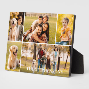 Family Name 5 Photo Collage Photo Plaque