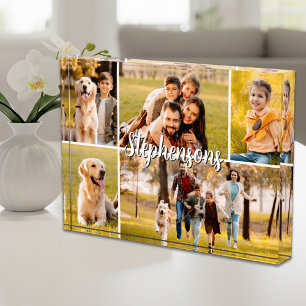 Family Name 5 Photo Collage Script Block