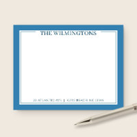 Family Name Address Patina Blue Modern Stationery