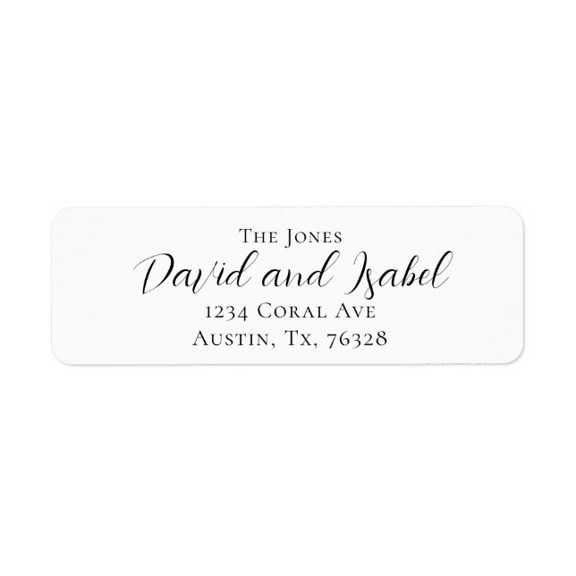 Family Name and Couple Names Return Address (Front)