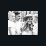 Family Name B/W Portrait Large  Canvas Print<br><div class="desc">Family Black and White Portrait Canvas.  Large.  Typography.  Black and white filter applied to portrait.  Family Name.  Script.</div>