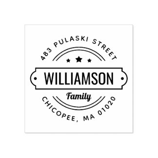 Family Name Badge Return Address Stamp