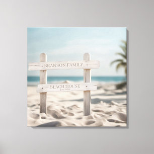 Family Name Beach House Sign Photo Coastal Decor