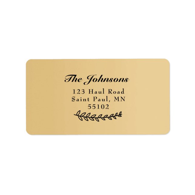 Family Name Botanical Leaves Label (Front)