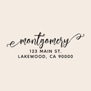 Family Name Brush Script Stylish Return Address Self-inking Stamp