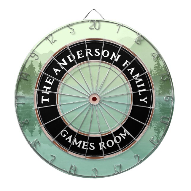 Family Name Cabin Lake Dart Board (Front)