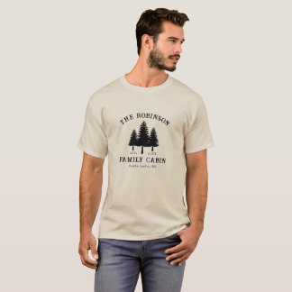 Family Name Cabin Rustic Country Trees T-Shirt
