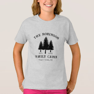 Family Name Cabin Rustic Country Trees T-Shirt