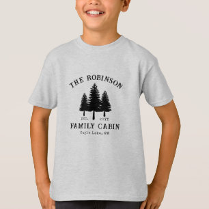 Family Name Cabin Rustic Country Trees  T-Shirt