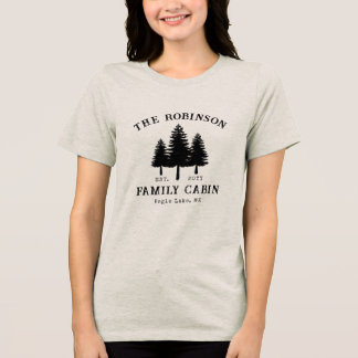 Family Name Cabin Rustic Country Trees Tri-Blend Shirt