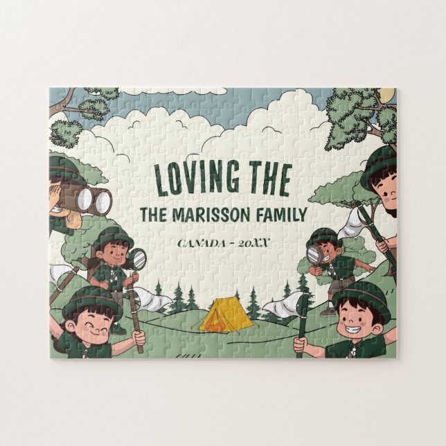 Family Name Camping Jigsaw Puzzle (Horizontal)