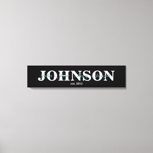 Family Name Canvas Print (Front)