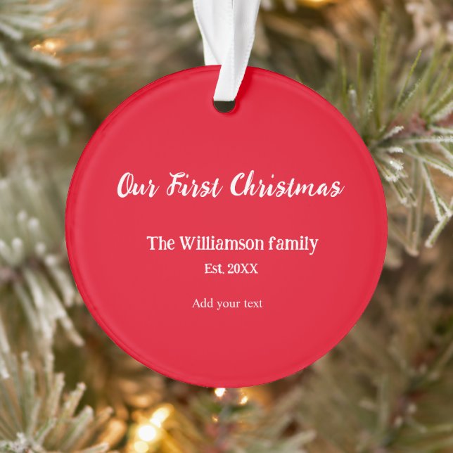 family name christmas holiday thanksgiving year ad ornament (Tree)