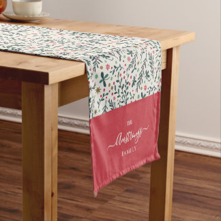 .Family Name Christmas Pattern Short Table Runner