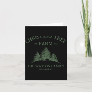 Family Name Christmas Tree Farm Retro Card