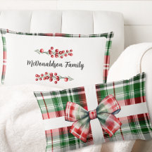 Family Name Christmas Vintage Gift Plaid Red Green
