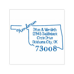 Family Name Create Own Oklahoma Return Address Self-inking Stamp