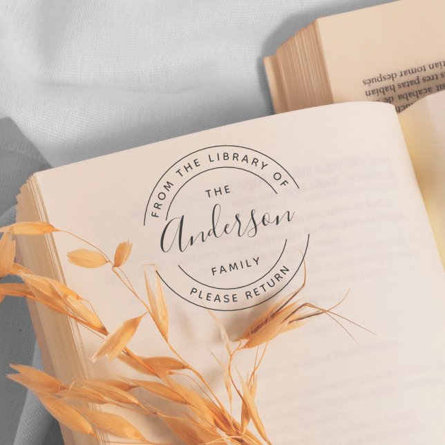 Family Name | Create Your Own Round Library Book Self-inking Stamp (Creator Uploaded)