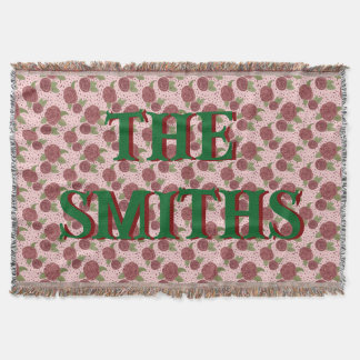 Family Name Cushion Floral Home Decor Throw Blanket