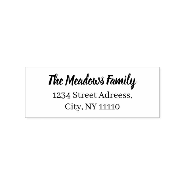 Family Name Custom 1" x 2.5" Rubber Stamp (Imprint)