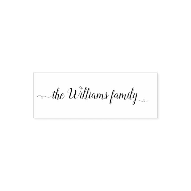 Family Name Custom Calligraphy One Line Modern Self-inking Stamp (Design)