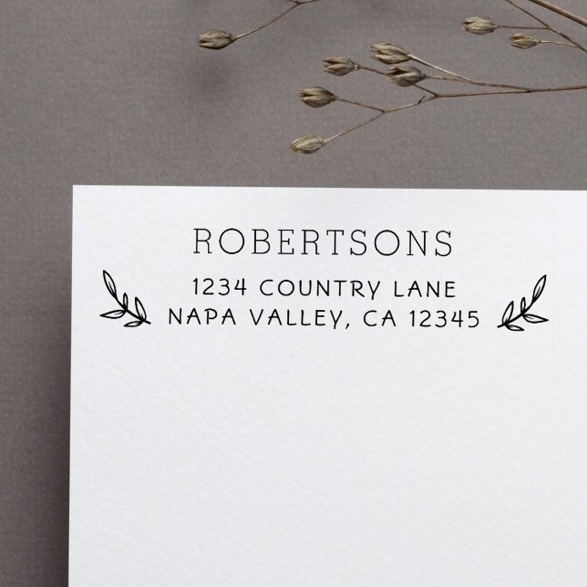 Family Name Custom Script Return Address Rubber Stamp (Creator Uploaded)
