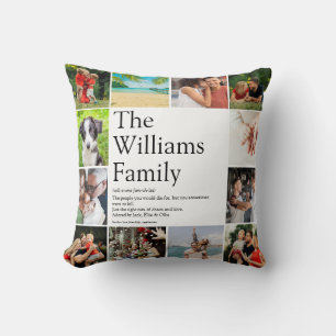 Family Name Definition Photo Collage Fun Cushion