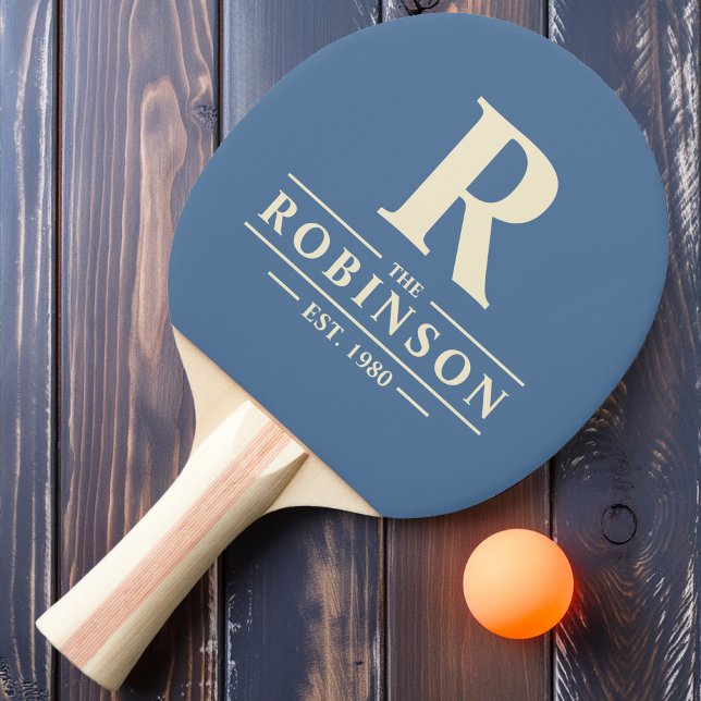 Family Name & Initial Capri Blue Ping Pong Paddle (Creator Uploaded)