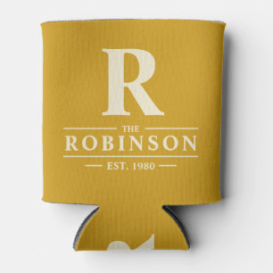 Family Name & Initial Golden Ochre Can Cooler