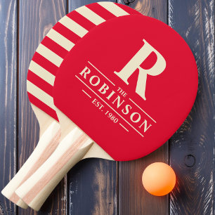 Family Name & Initial Polo Cherry Picking Pink Ping Pong Paddle