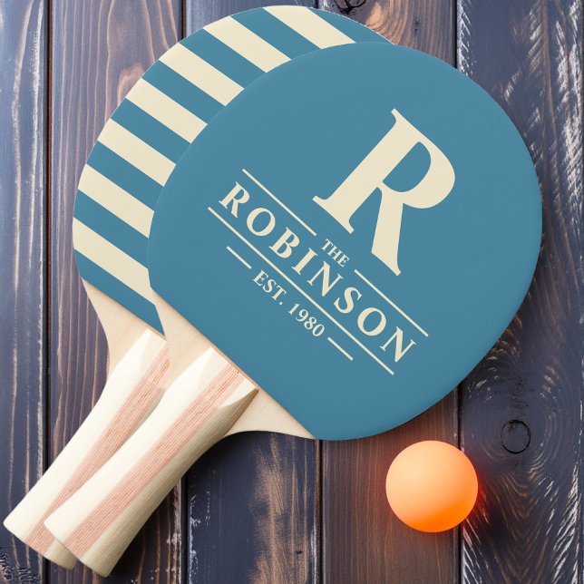 Family Name & Initial Polo Deep Aqua Ping Pong Paddle (Creator Uploaded)