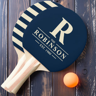 Family Name & Initial Polo Deep Sea Blue Ping Pong Paddle