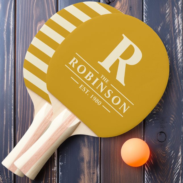 Family Name & Initial Polo Golden Ochre Ping Pong Paddle (Creator Uploaded)