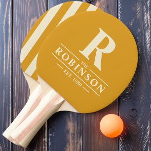 Family Name &Initial Polo Striping Burnt Buttercup Ping Pong Paddle