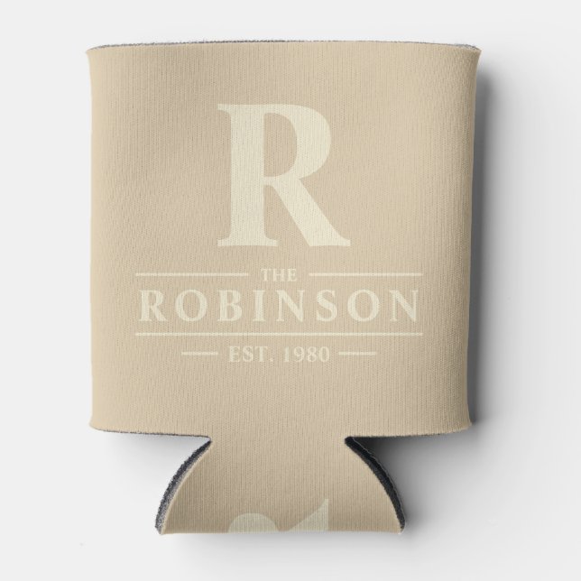 Family Name & Initial Sand Dune Can Cooler (Front)