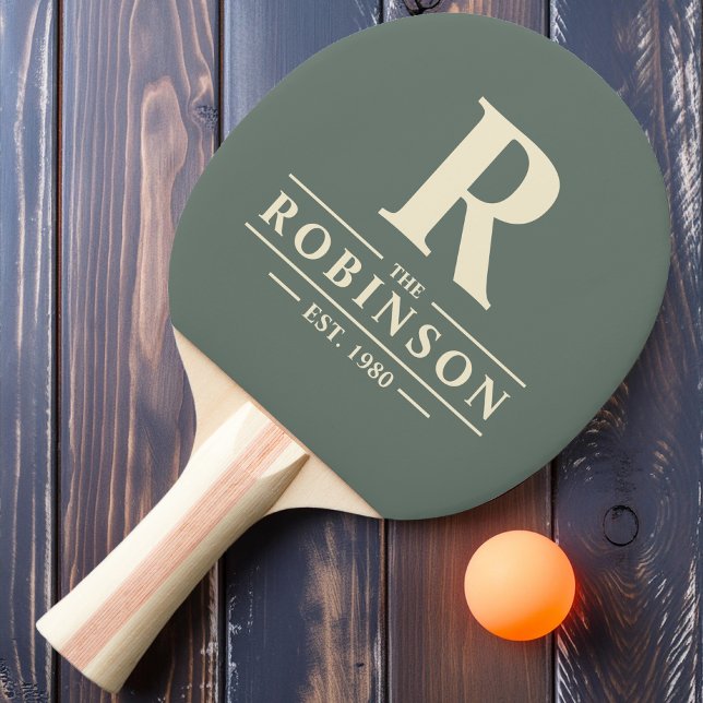 Family Name & Initial Warm Grey Ping Pong Paddle (Creator Uploaded)