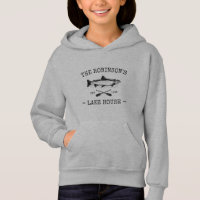 Family Name Lake House Rustic Fish Oars Grey