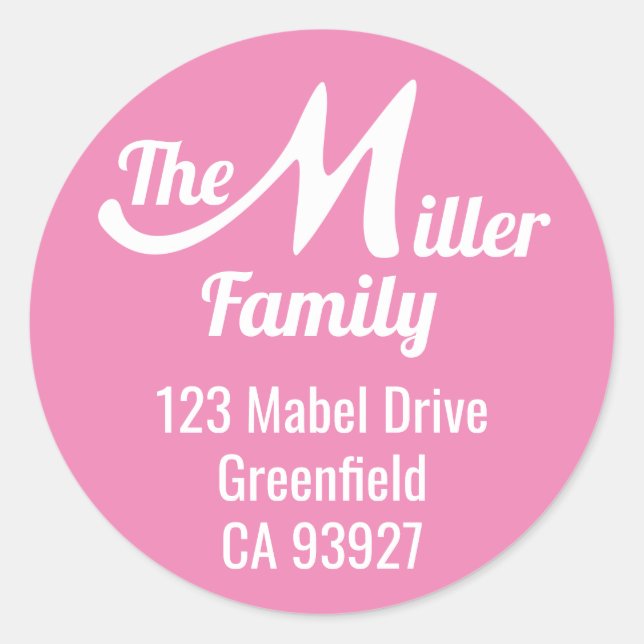 Family Name Letter M Classic Round Sticker (Front)